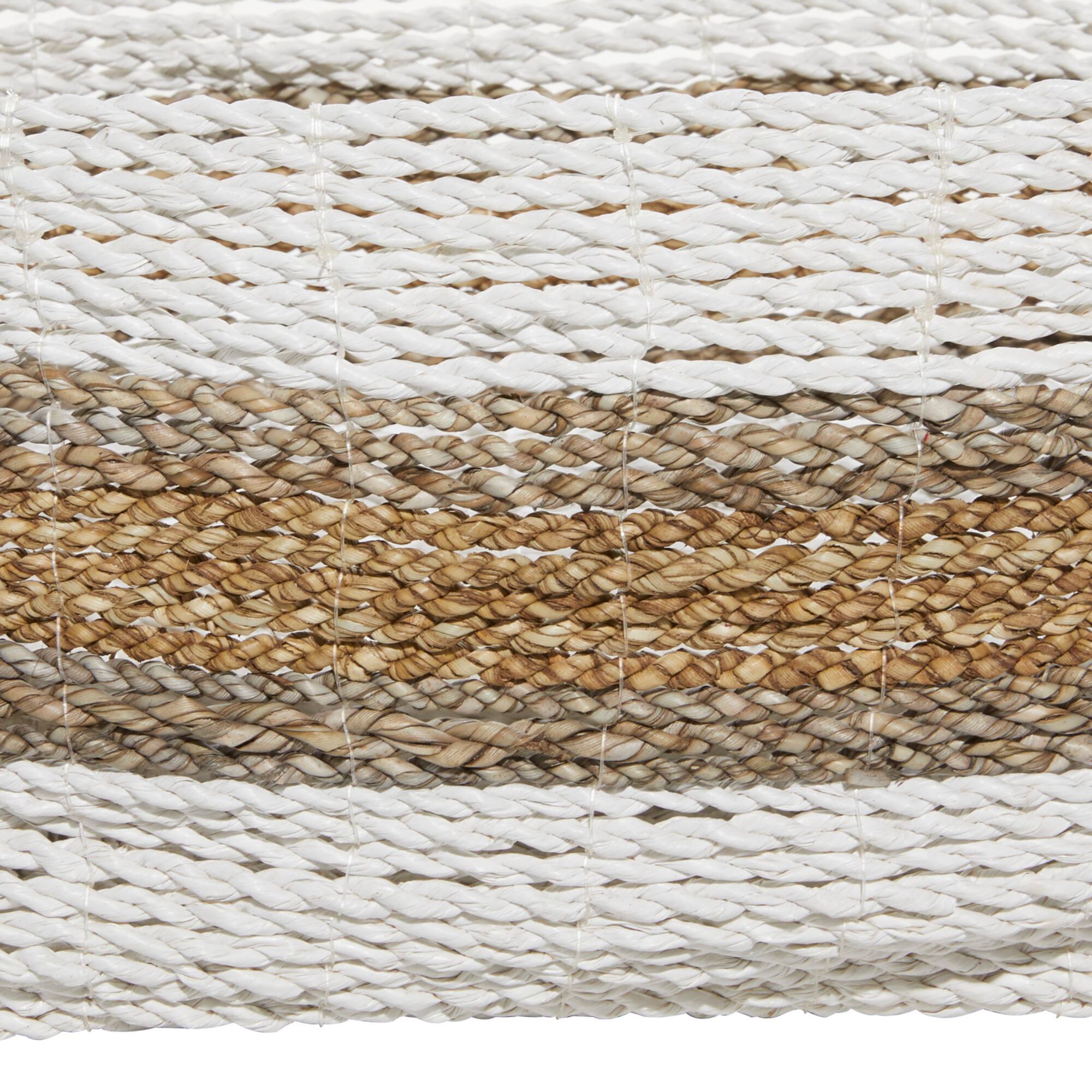 White & Brown Nesting Storage Basket Set
